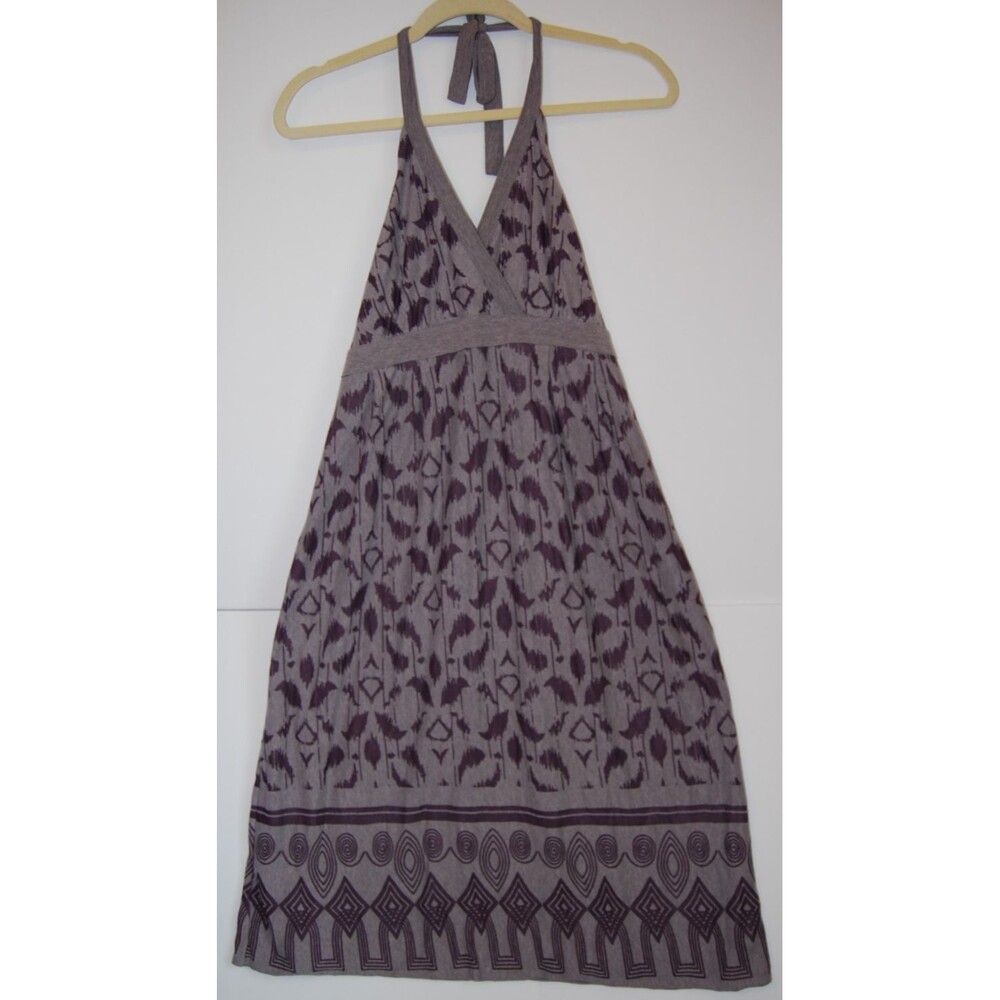 Athleta Pack Everywhere Dress LARGE Halter V-Neck Sundress Athleisure Purple